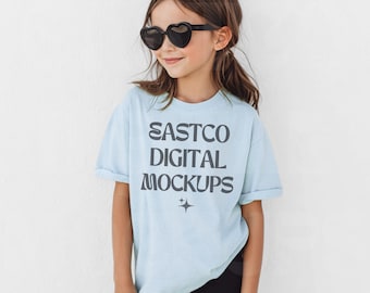 Chambray Youth Comfort Colors 9018 Shirt Mockup (PNG Digital Download)