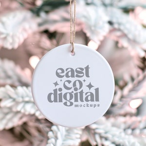 Ornament Mockup, Round Ceramic Christmas Ornament Mockup, Printify Ornament Mockup, Blank Ornament Mockup, Christmas Ornament Png