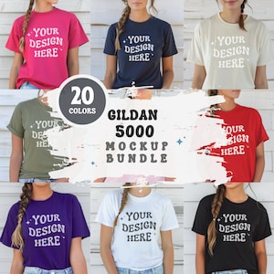 Gildan 5000 Mockup Bundle Gildan Tshirt Mockups Bundle Gildan 5000 Model Mockups Trendy Mockups Gildan Bundle Tshirt Mockup Bundle 5000
