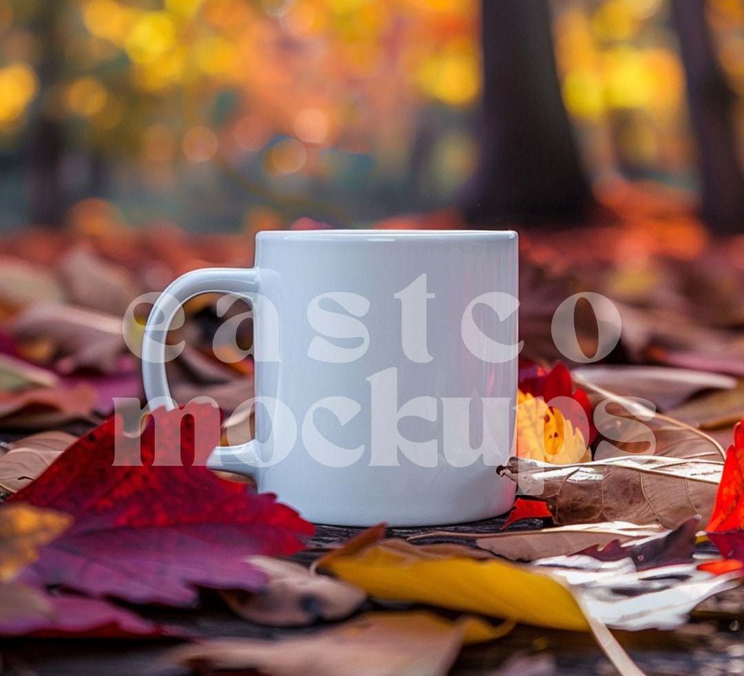 Falling Mug Empty Fall Mug Mockup, Blank White Coffee Cup, Styled Mockup (PNG) - Etsy