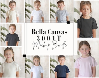 Bella Canvas 3001T Toddler T-Shirt Mockup Bundle (PNG)