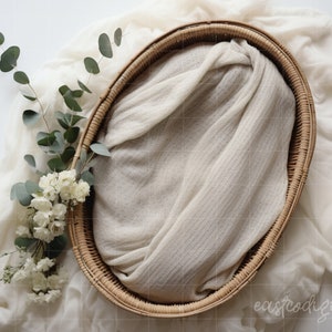 Newborn Basket Digital Overlay For Newborn Photography, Boho Styled Newborn Digital Backdrop, Simple Newborn Backdrop Studio Photography