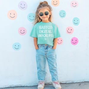 CC9018 Island Reef, Youth Comfort Colors Mockup, Kids Comfort Colors Shirt, Island Reef Comfort Colors 9018 Mockup, Trendy Kids Mockups