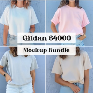 Gildan 64000 Bundle, T-shirt Mockup Bundle, 64000  Mockup, Gildan Sand, Sport Grey Mockup, T-shirt Bundle Gildan Mockup White, Summer Shirt