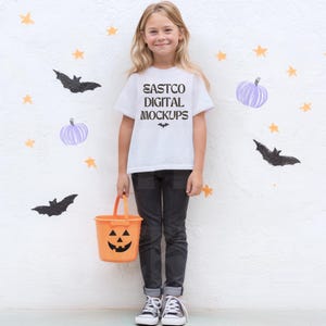CC9018 White, Youth Comfort Colors Mockup, Kids Comfort Colors Shirt, White Kids Tee, Comfort Colors 9018 Mockup, Trendy Kids Mockups