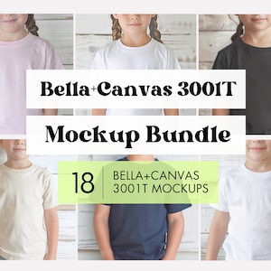 Bella Canvas 3001T Kleinkind T-Shirt Mockup Bundle (PNG)
