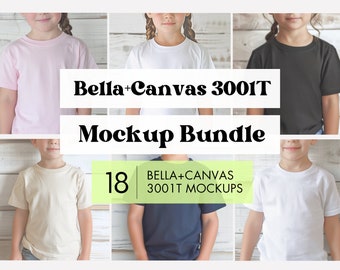 Bella Canvas 3001T Toddler T-Shirt Mockup Bundle (PNG)