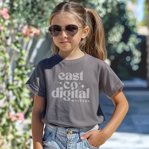 CC9018 Pepper, Youth Comfort Colors Mockup, Kids Comfort Colors Shirt, Pepper Kids Tee, Comfort Colors 9018 Mockup, Trendy Kids Mockups