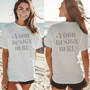 Comfort Colors White Mockup, C1717 White Mockup, Comfort Colors Mockup, Model Mockup C1717, White Shirt Mockup, C1717 Mockup T-shirt Mockup