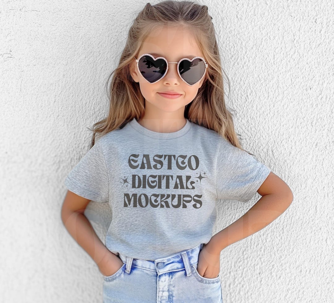 Bella Canvas 3001Y Athletic Heather Mockup, Kids Tshirt Mockup, Youth T ...