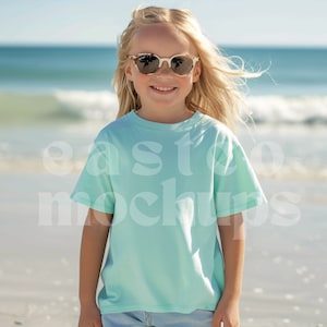 CC9018 Island Reef, Youth Comfort Colors Mockup, Kids Comfort Colors Shirt, Island Reef Comfort Colors 9018 Mockup, Trendy Kids Mockups