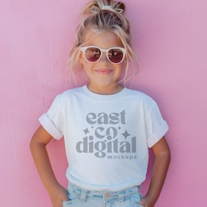CC9018 White, Youth Comfort Colors Mockup, Kids Comfort Colors Shirt, White Kids Tee, Comfort Colors 9018 Mockup, Trendy Kids Mockups