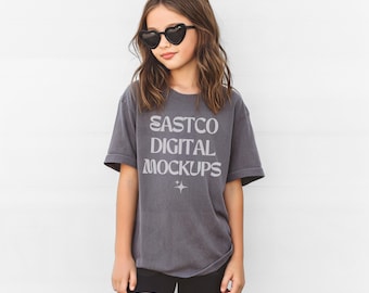 Youth Comfort Colors Shirt Mockup: Pepper Kids Tee (PNG Digital Download)