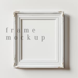Vintage Frame Mockup, Wall Art Mockup, Rustic Frame Mockup, Vintage Wall Art, White Frame Mockup, Antique Wall Art Frame Mockup, Frame Png