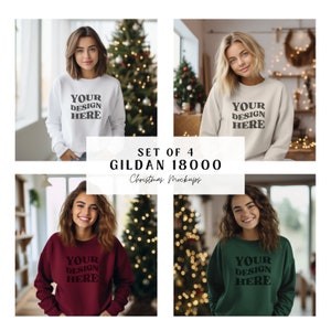 Gildan Sweatshirt Bundle, Mockup Bundle, Gildan Crewneck Sweatshirt Mockup Bundle, Gildan 18000 Bundle, Christmas Gildan 18000 Mockups