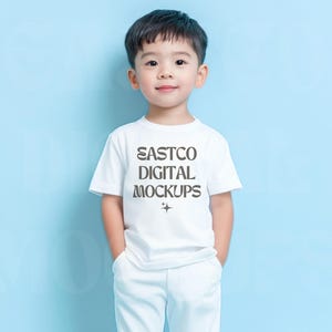 Bella Canvas 3001Y White Mockup, Kids Tshirt Mockup, Youth T-shirt Mockup, Bella Canvas Youth Mockup, Trendy Mockup T-shirt, White Tee Youth