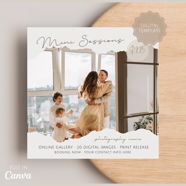 Mini Session Template | Mini Sessions Card | Photography Marketing Template | Christmas Minis | Family Minis | Fall Minis | Mini Sessions