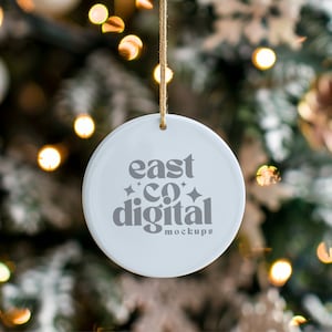 Ornament Mockup, Round Ceramic Christmas Ornament Mockup, Printify Ornament Mockup, Blank Ornament Mockup, Christmas Ornament Png