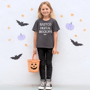CC9018 Pepper, Youth Comfort Colors Mockup, Kids Comfort Colors Shirt, Pepper Kids Tee, Comfort Colors 9018 Mockup, Halloween Kids Mockups