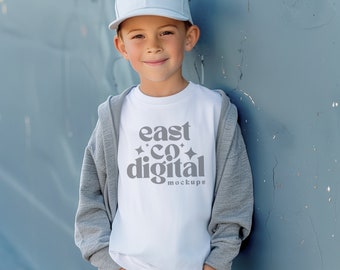 Weiß Comfort Colors Jugend T-Shirt Mockup (PNG)