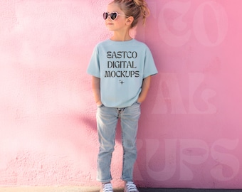 Maquette de chemise 9018 en chambray Comfort Colors pour jeune (PNG)
