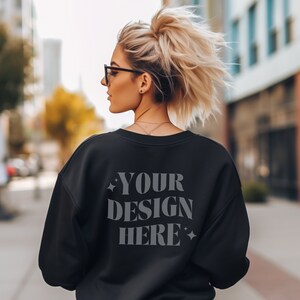 Gildan 18000 Back Mockup, Gildan Mockup Black, Back Of Sweatshirt Mockup, Lifestyle Mockup, Gildan 18000 Black, Gildan Mockup Back, Png