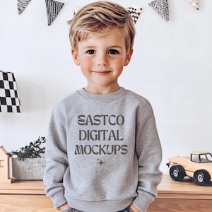 Rabbit Skins 3317 Heather Felpa Mockup Bambino Rabbit Skins / RS3317 Mockup / Felpa Bambino Mockup / Heather Grey Kids Mockups