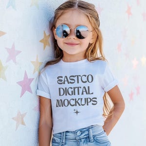 Bella Canvas 3001Y White Mockup, Kids Tshirt Mockup, Youth T-shirt Mockup, Bella Canvas Youth Mockup, Trendy Mockup T-shirt, White Tee Youth