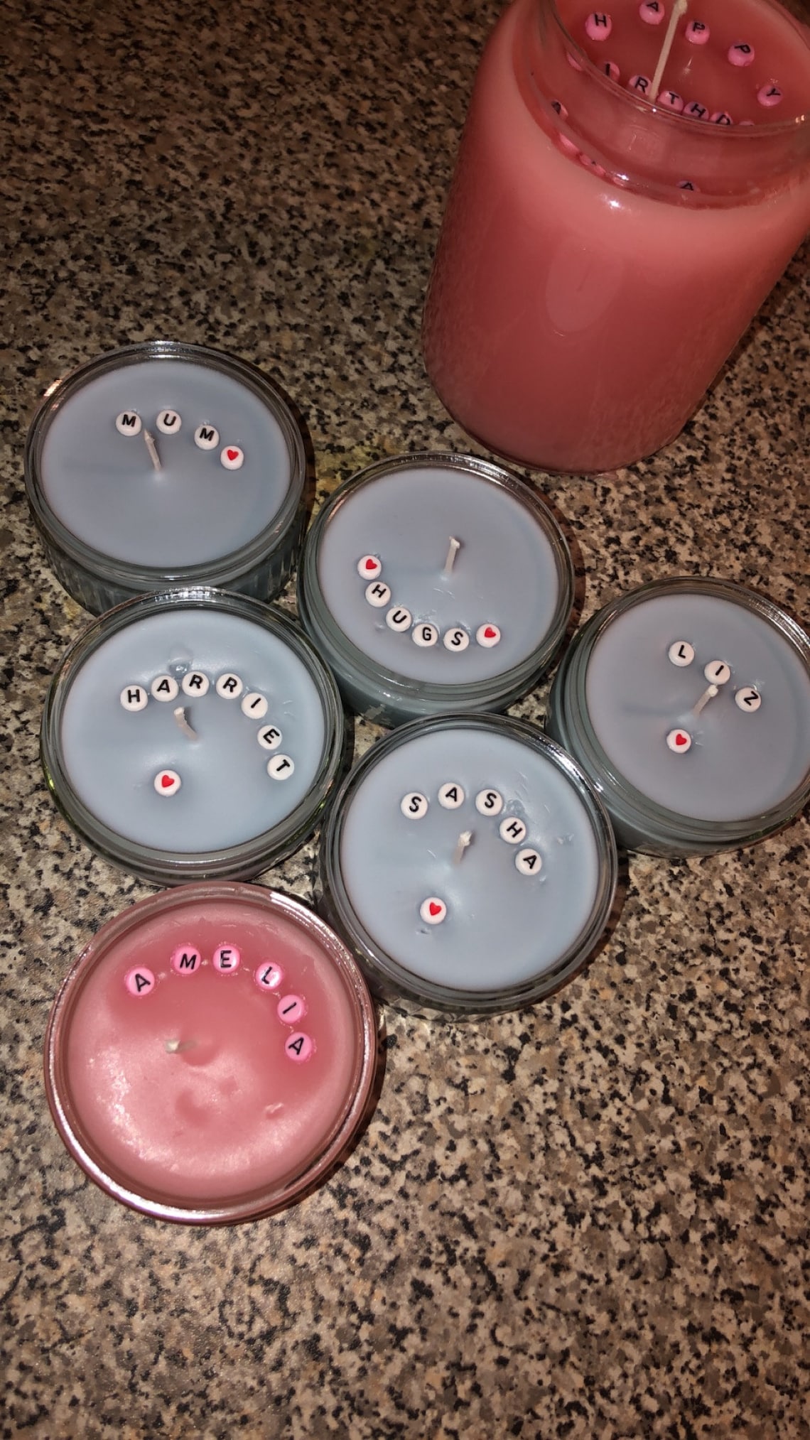 Personalised candles name / message beads Etsy