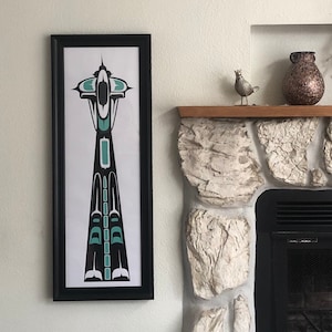 Limited Edition Green Duwamish Native Northwest Style Space Needle Screen Print Poster