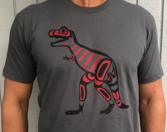 Duwamish PNW Native American Style T-Rex T-Shirt