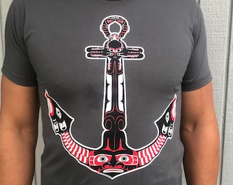 Duwamish PNW Native American Style Anchor T-Shirt