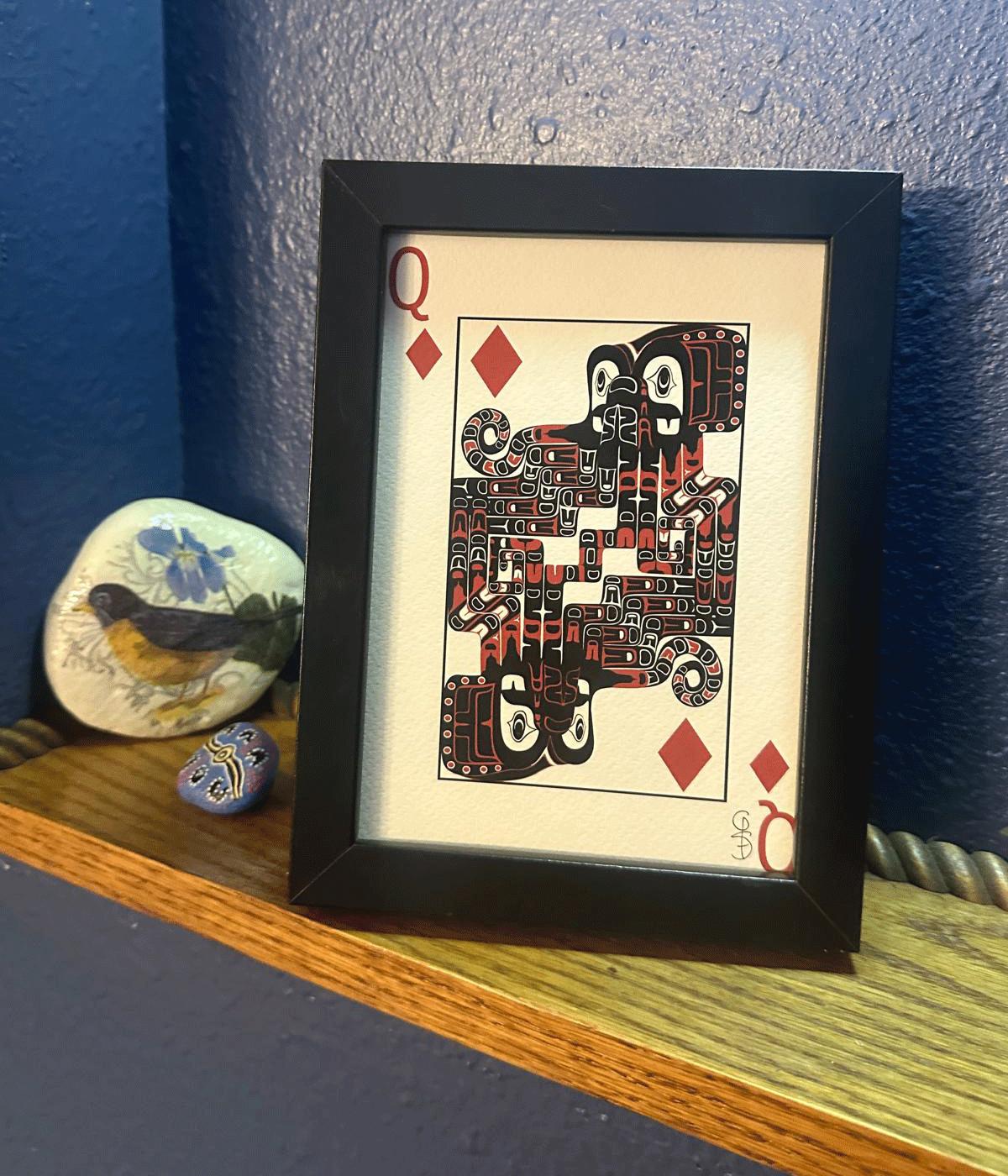 Signed Northwest Native Queen of Diamonds Octopus 5"x7" Print