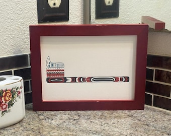 Coast Salish Native Style Toothbrush 5"x7" Letterpress Print