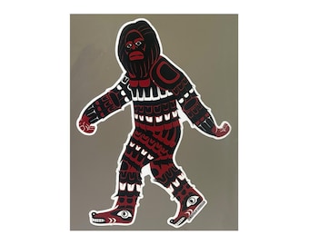 Duwamish Coast Salish Bigfoot Vinyl Sticker 5" x 7"