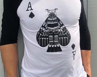 Poker Black Jack Duwamish Native Style Ace of Spades Thunderbird T-shirt