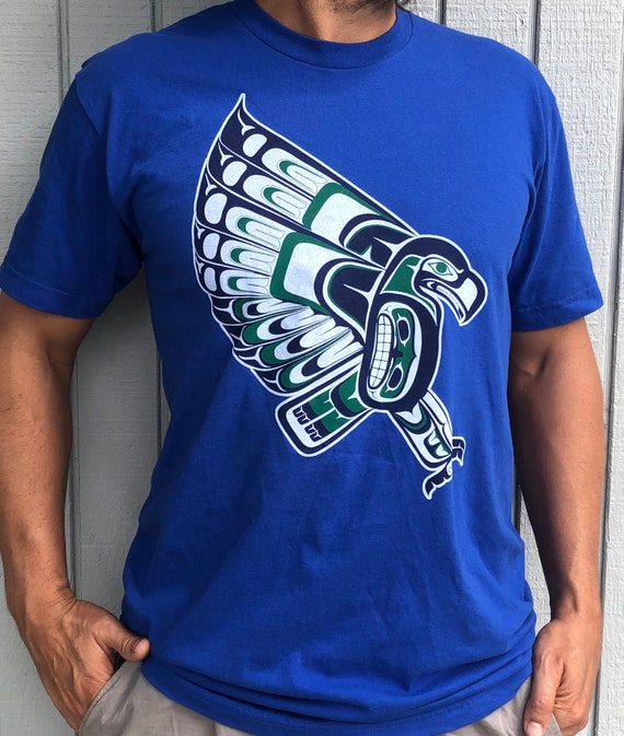 Duwamish PNW Native American Style Seattle Seahawk T Shirt