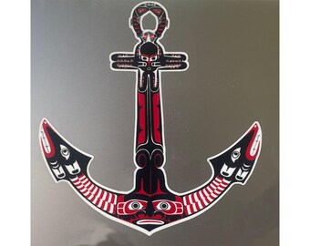 Duwamish Native American Style Anchor Vinyl Sticker