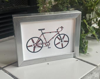 Coast Salish Native Style Bicycle 5"x7" Letterpress Print