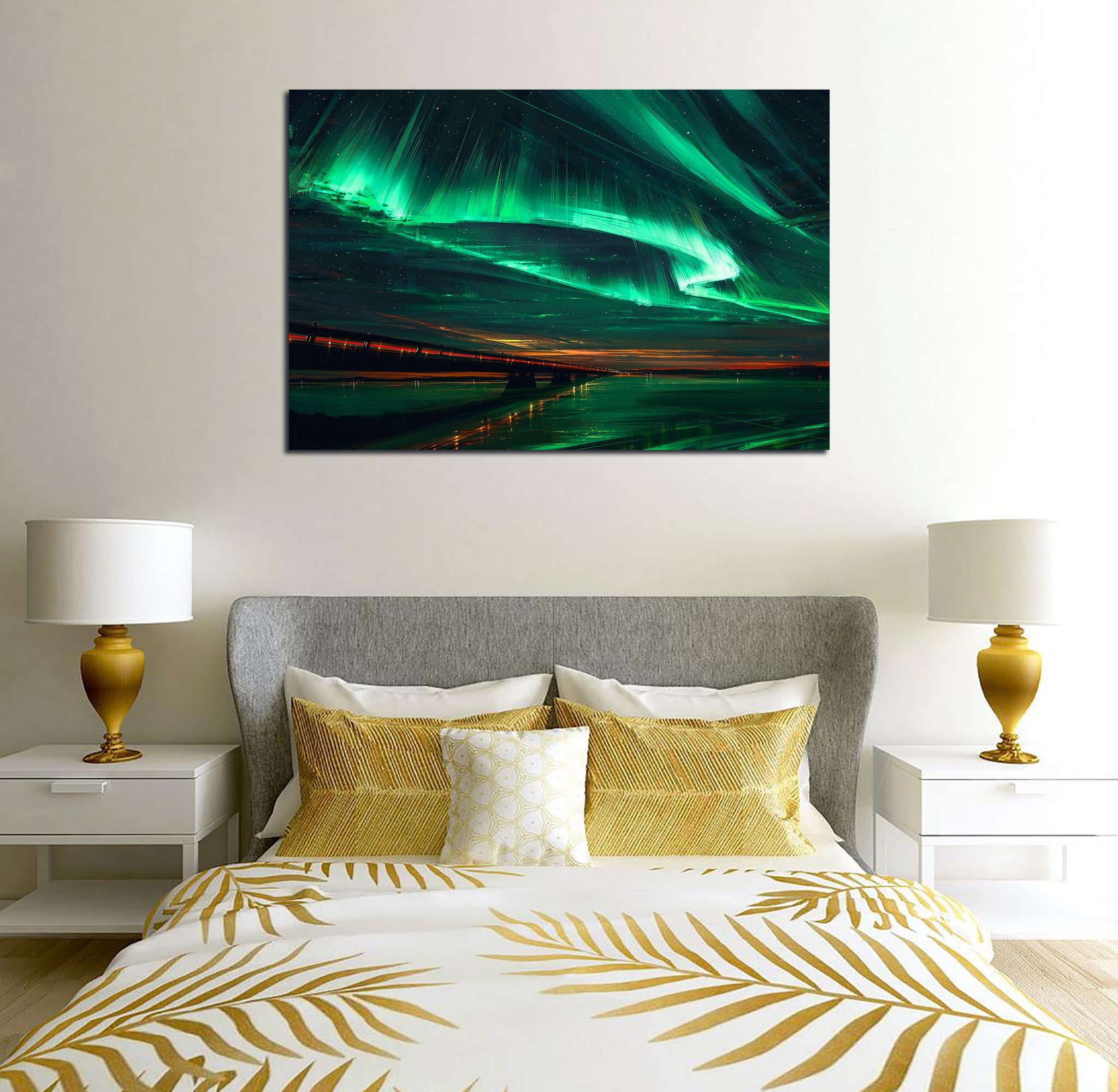 Led Light Wall Art Aurora Decoration Painting Wall Neon Etsy