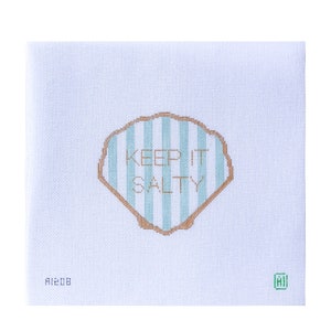 Keep It Salty Sea Shell Needlepoint Canvas
