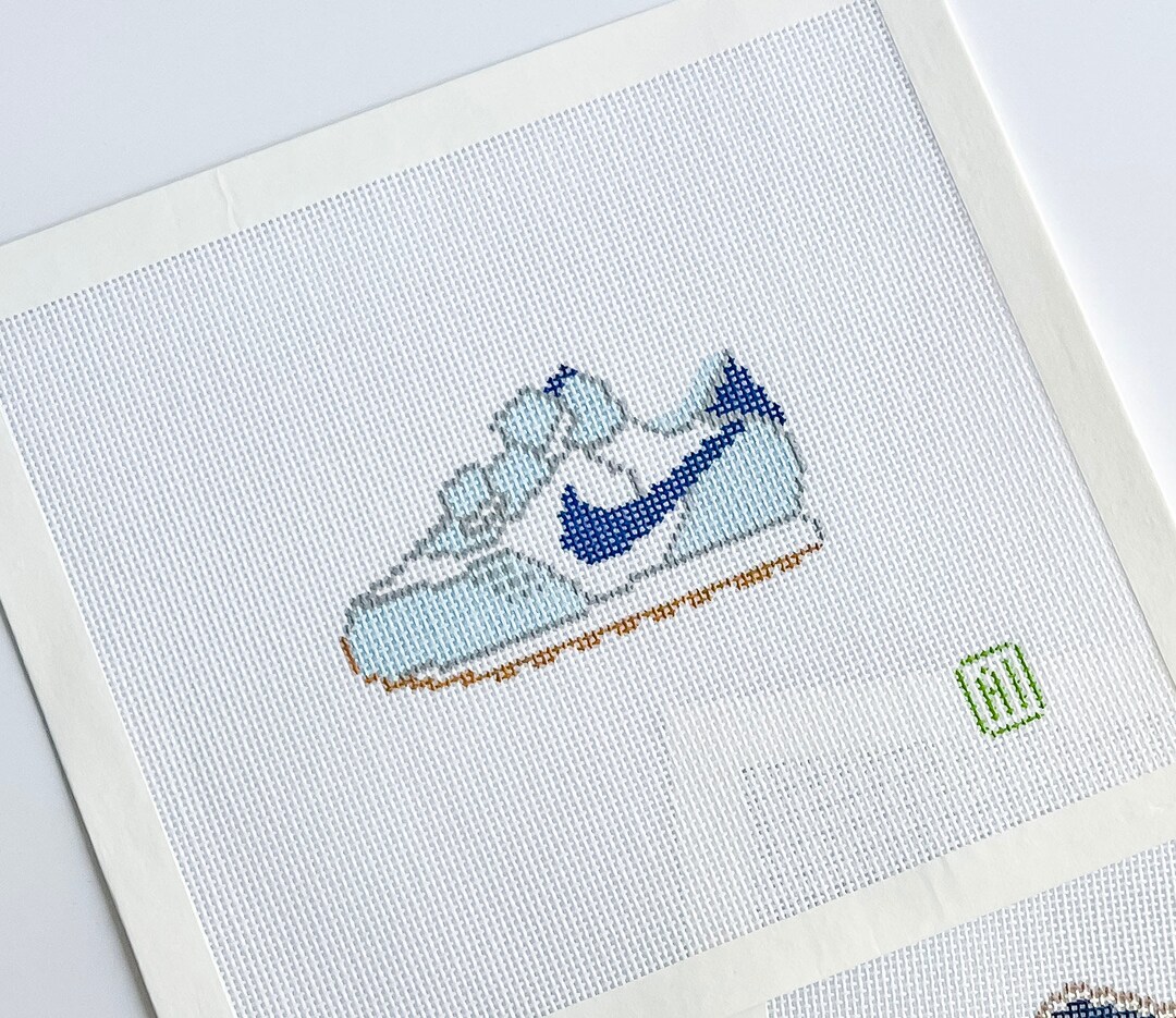 Lil Sneaker Needlepoint Canvas blue Etsy