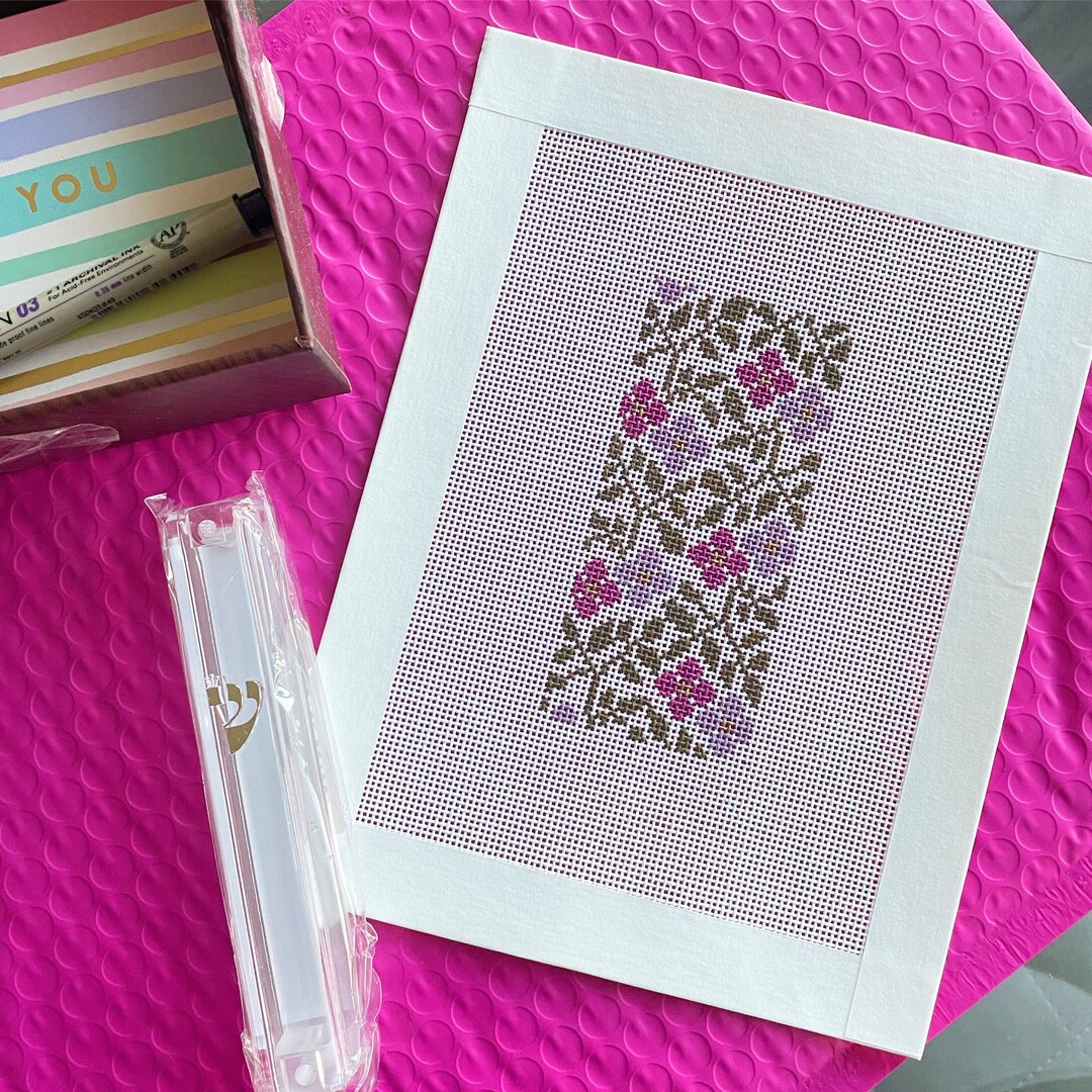 Vine Mezuzah Needlepoint Canvas & Case Etsy
