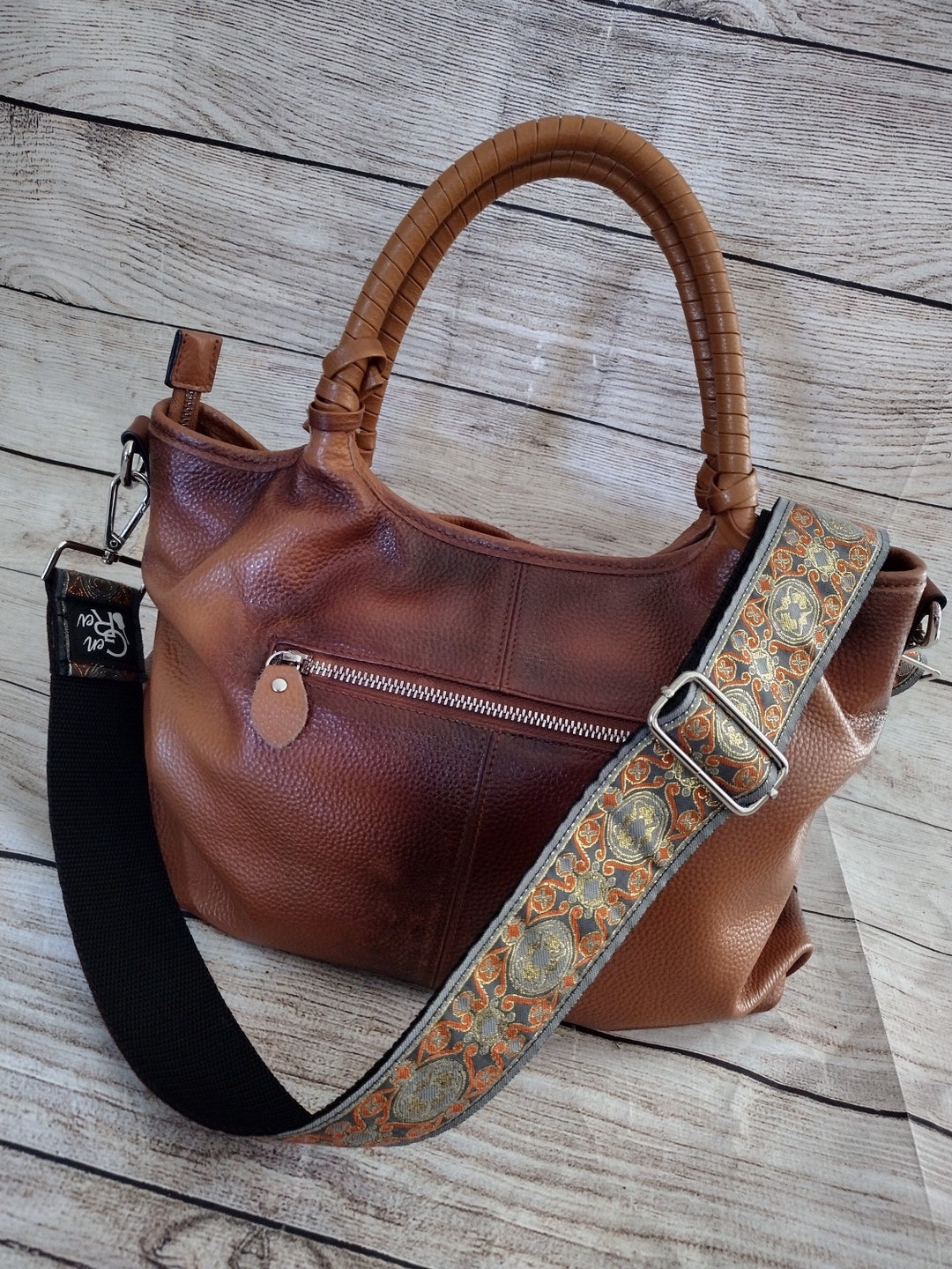 Handmade Woven Adjustable PURSE STRAP Guitar Style Crossbody Vintage