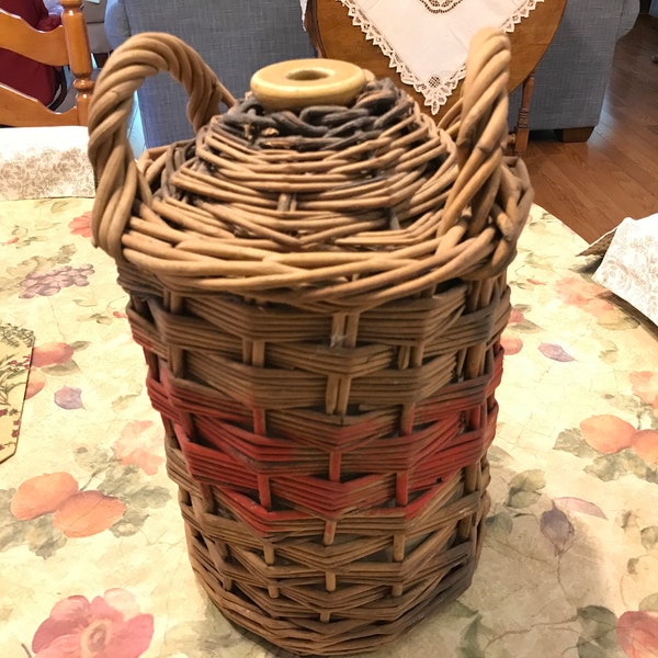 Wicker Stoneware Jug,Navy Rum/Crock/British/Cdn.,British Navy Imperial Rum, Pottery Demijohn,Rum Flagon, FREE SHIPPING