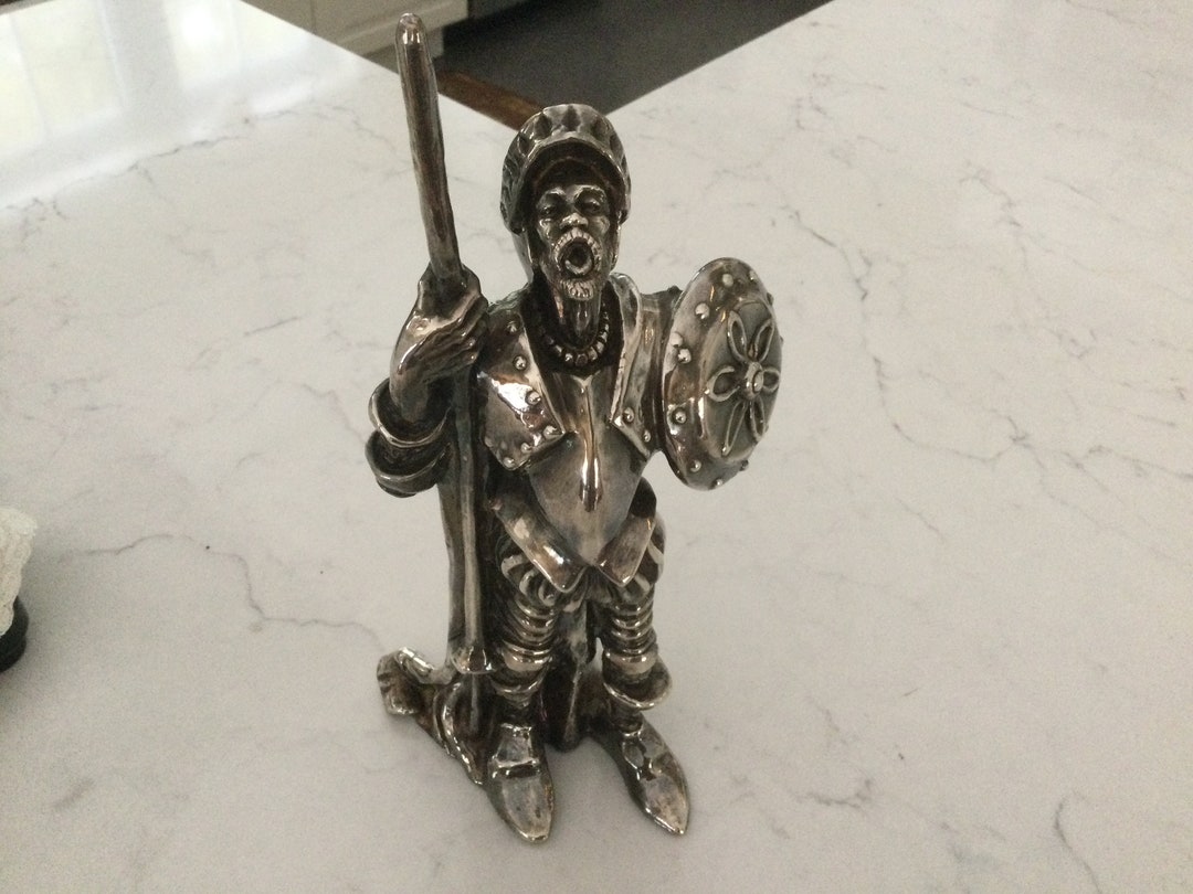 Sterling Silver Israeli Warrior, Jewish Sculpture, Solid Silver Art