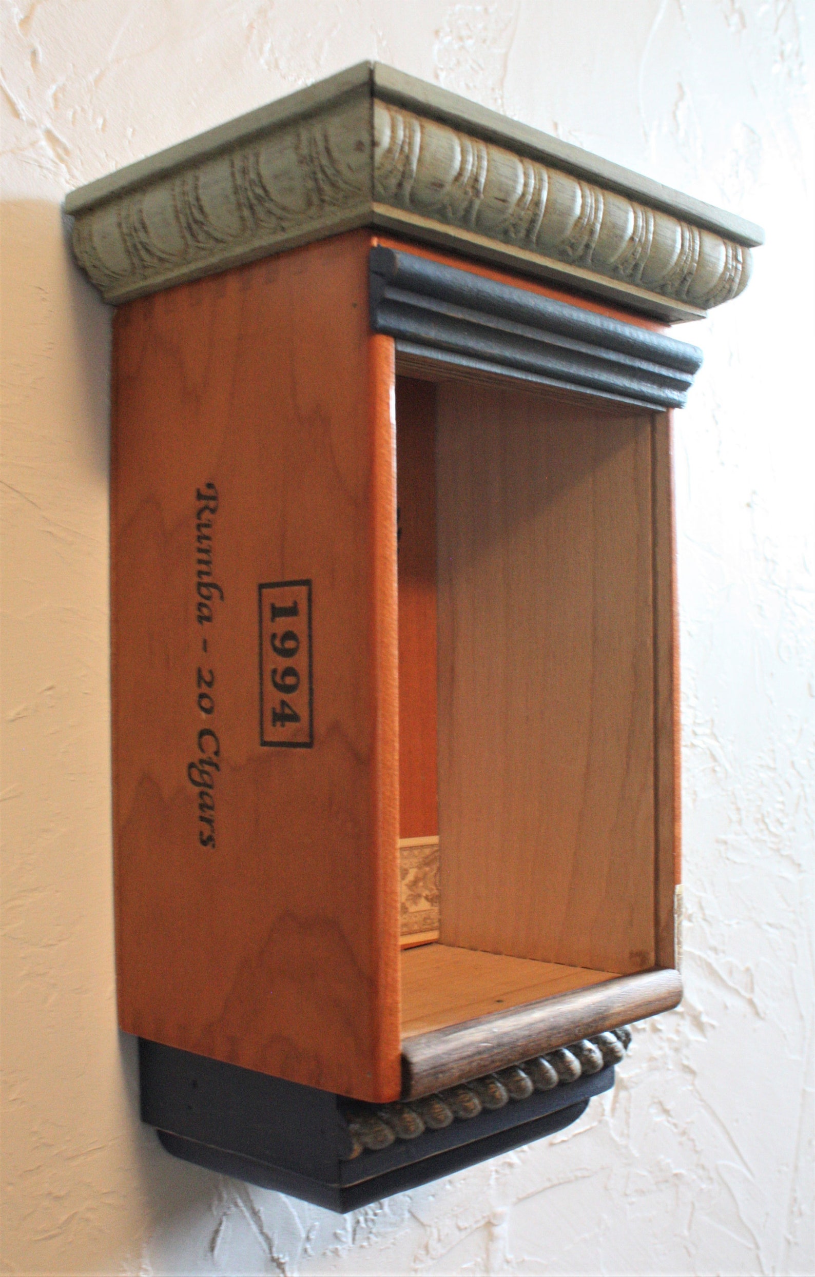 Upcycled Cigar Box / Wooden Display Shelf / Shadow Box / | Etsy