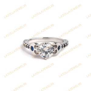 2.65Ct Round Cut White Diamond Star Wars Rebel Alliance Engagement Rings/Custom Star Wars ring/Star Wars inspired Ring/ Geek Wedding Ring