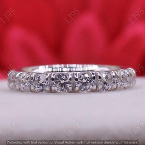 1.45ct Round Cut Lab Created Diamond Wedding Band 925 Sterling Silver | Full Eternity Anniversary Bands | Matching wedding bands for women