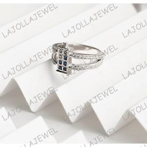 Doctor Who Ring - Doctor Who Inspired Wedding Ring - Ring For Doctor Who Fans - Dr Who Inspired Ladies Love Tardis Ring- Sapphire Ring